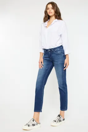 Dolores Mid Rise Slim Straight Leg Fit Jeans