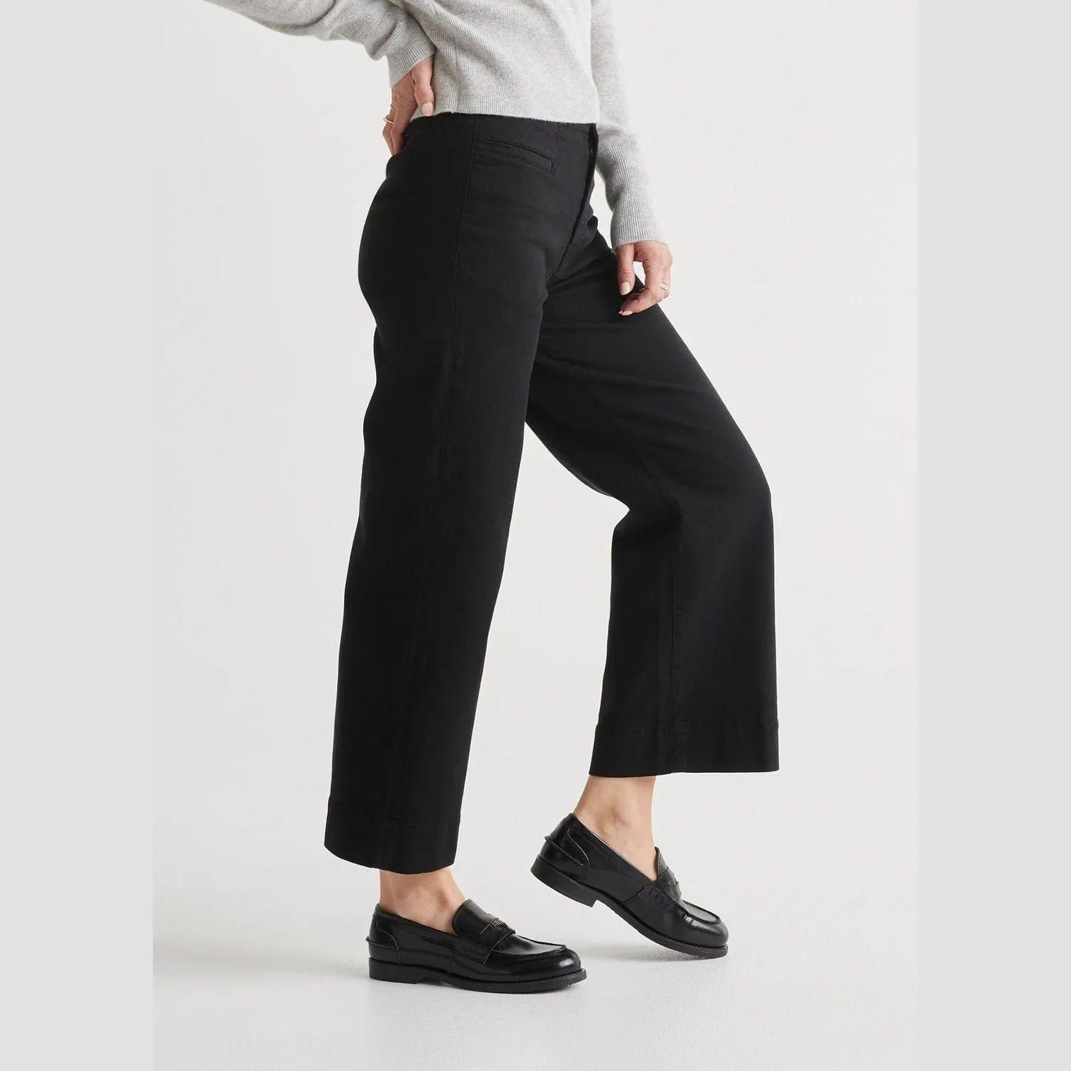 Du/er High Rise Wide Leg Twill Pant