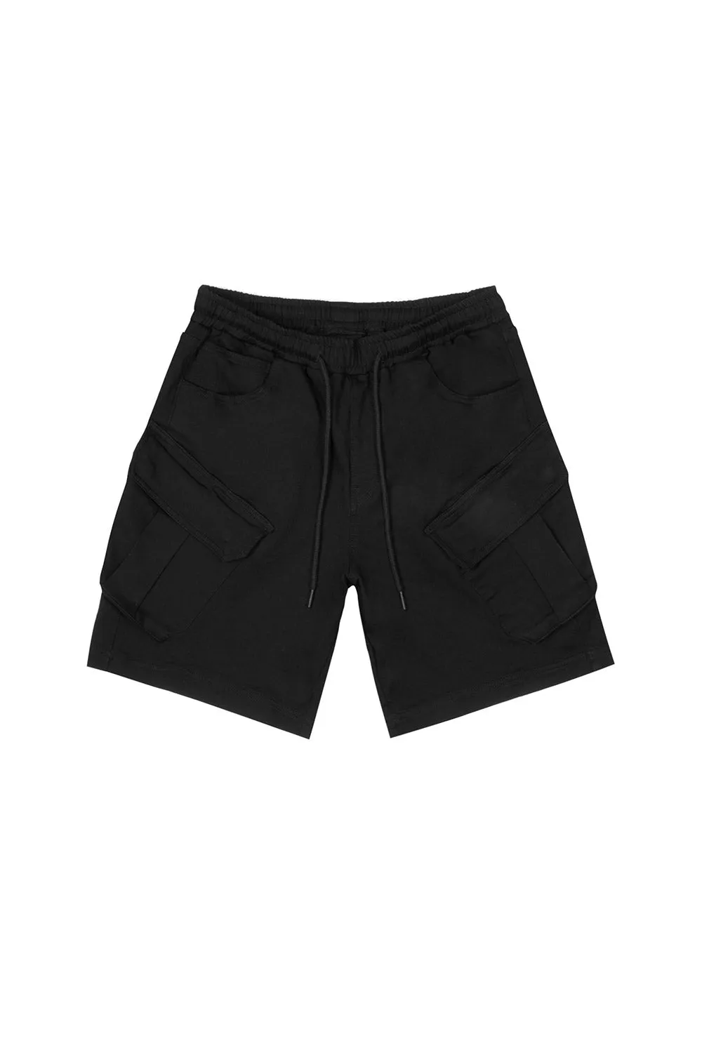 Essential Knit Twill Cargo Shorts - Black