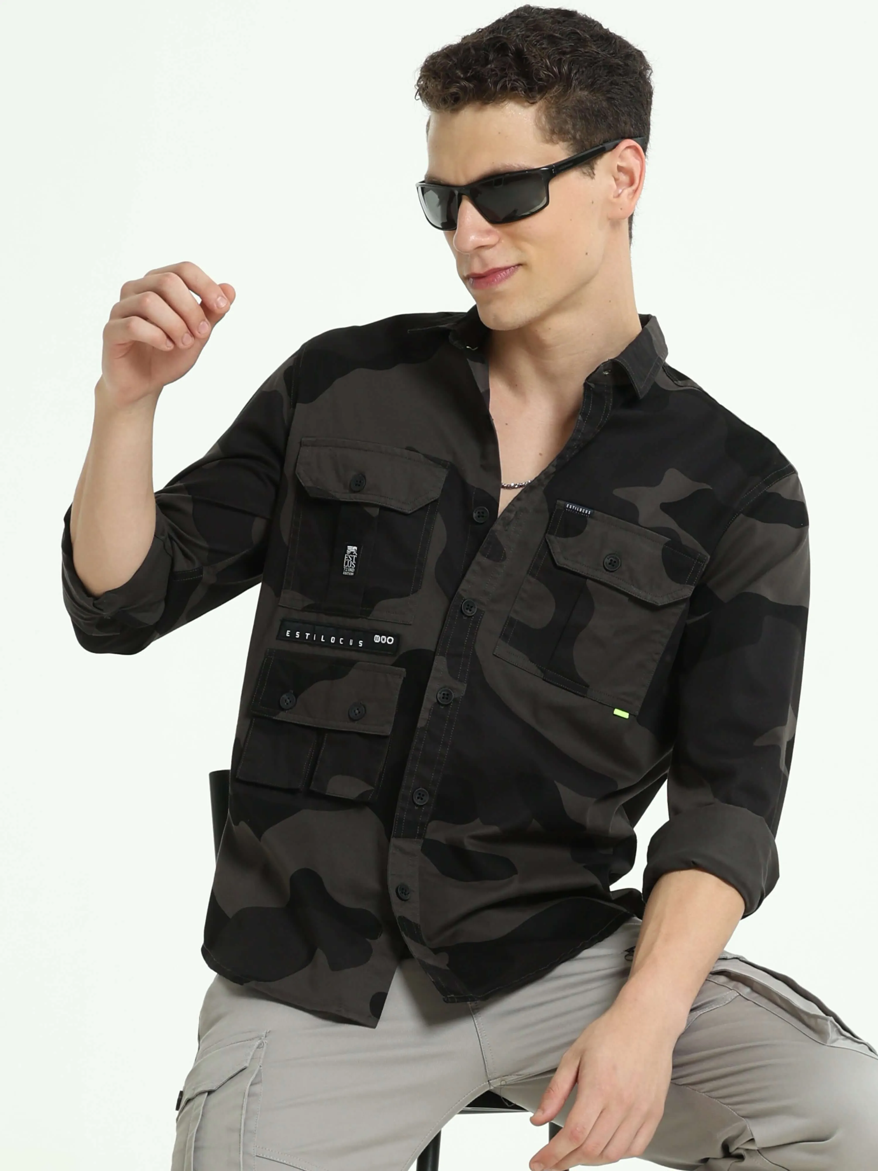 ETLS/72 Camo Cargo military grey shirt