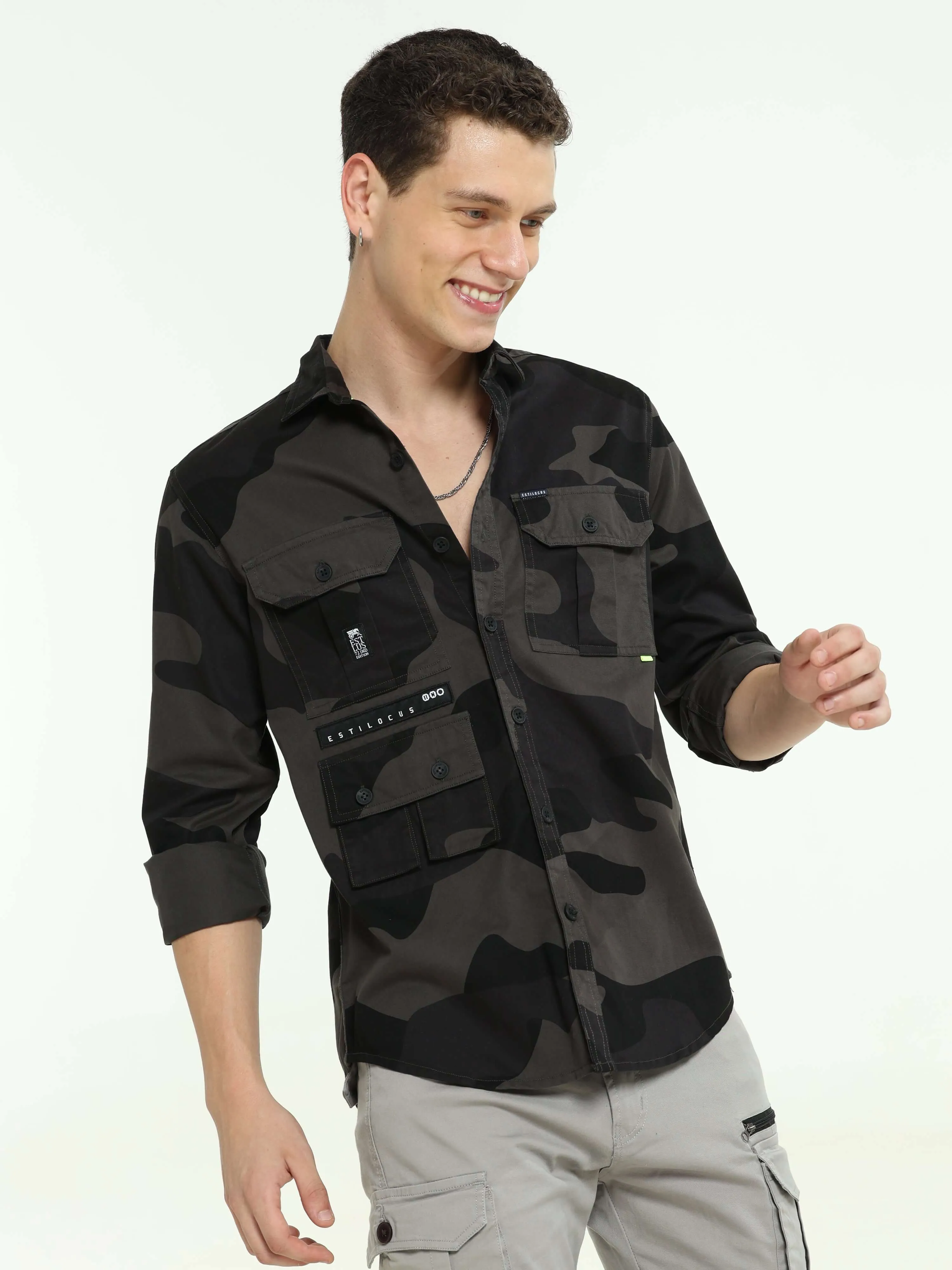 ETLS/72 Camo Cargo military grey shirt