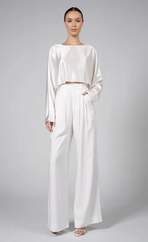 Fabi Wide Leg Pant in White