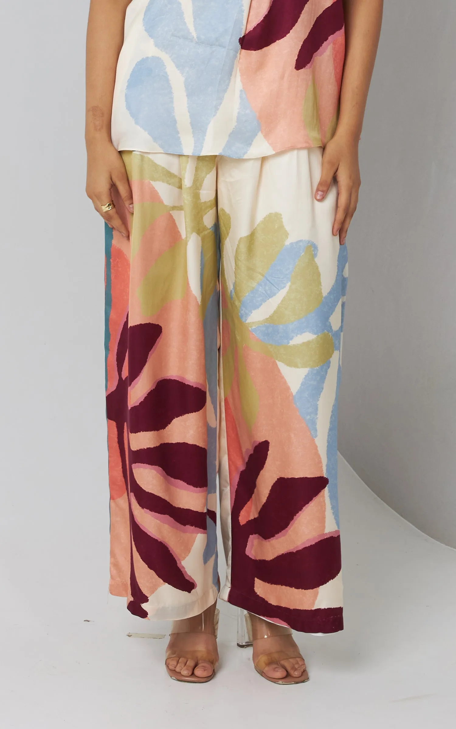 Floral Abstract Printed Straight Pants