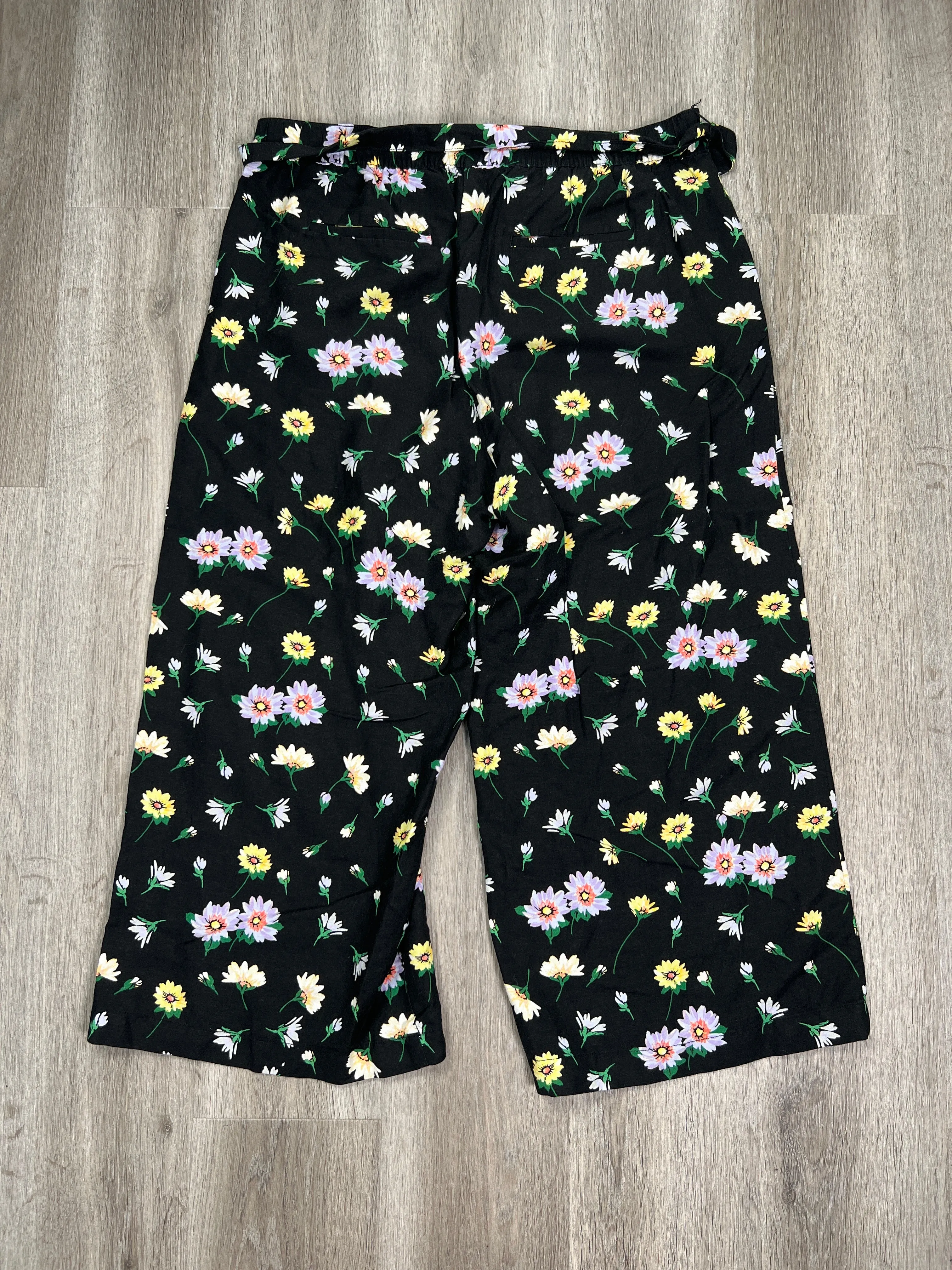 Floral Print Pants Wide Leg Loft, Size Xl