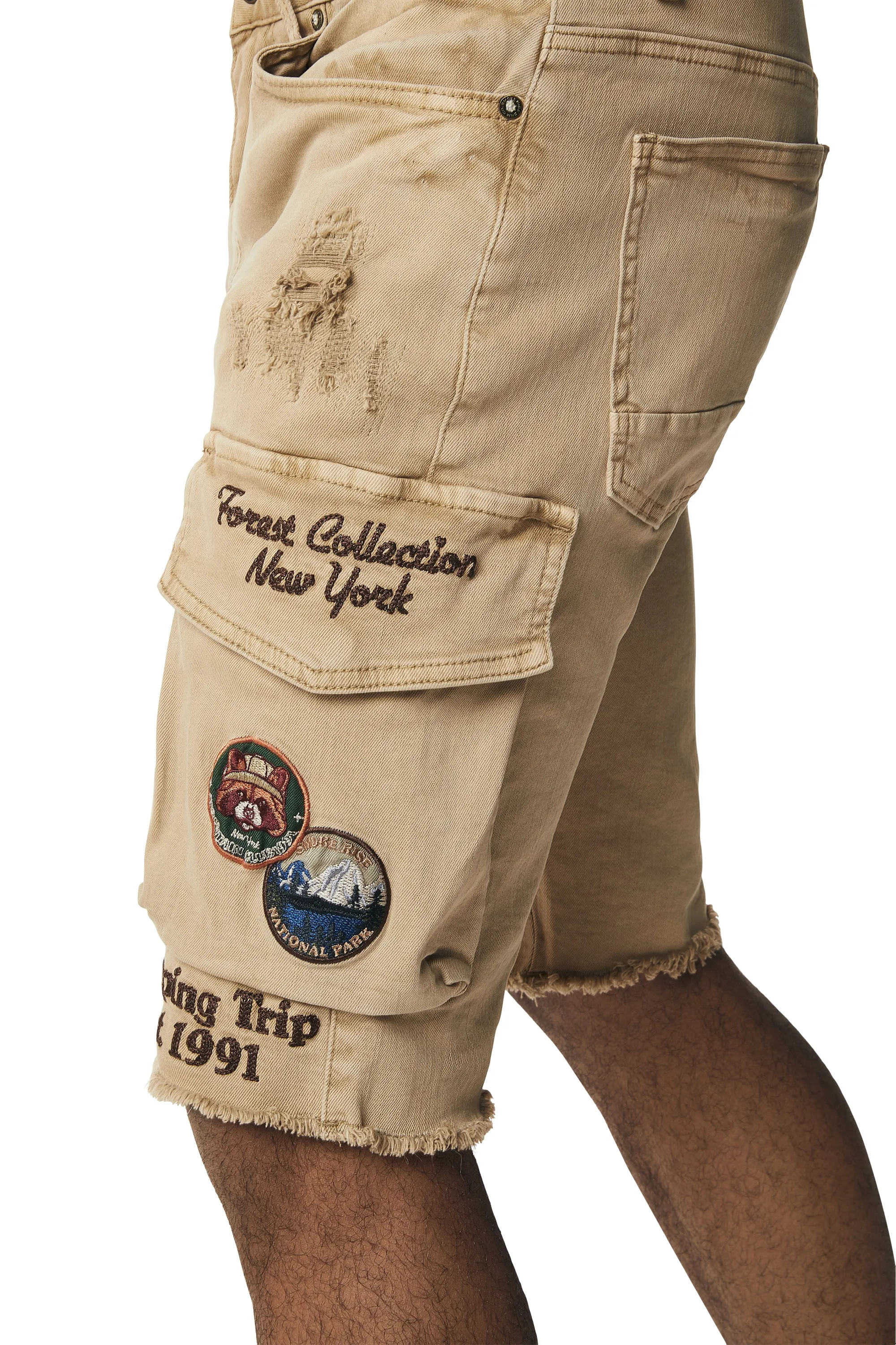 Forest Collection Cargo Twill Shorts - Khaki