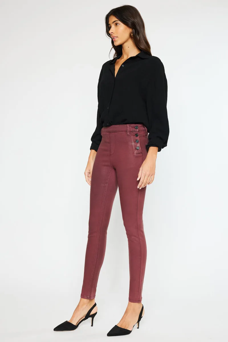 Georgie High Rise Coated Super Skinny Jeans