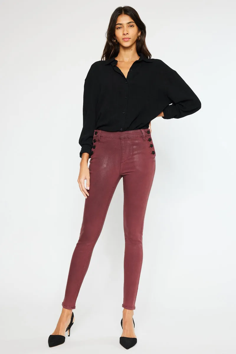 Georgie High Rise Coated Super Skinny Jeans