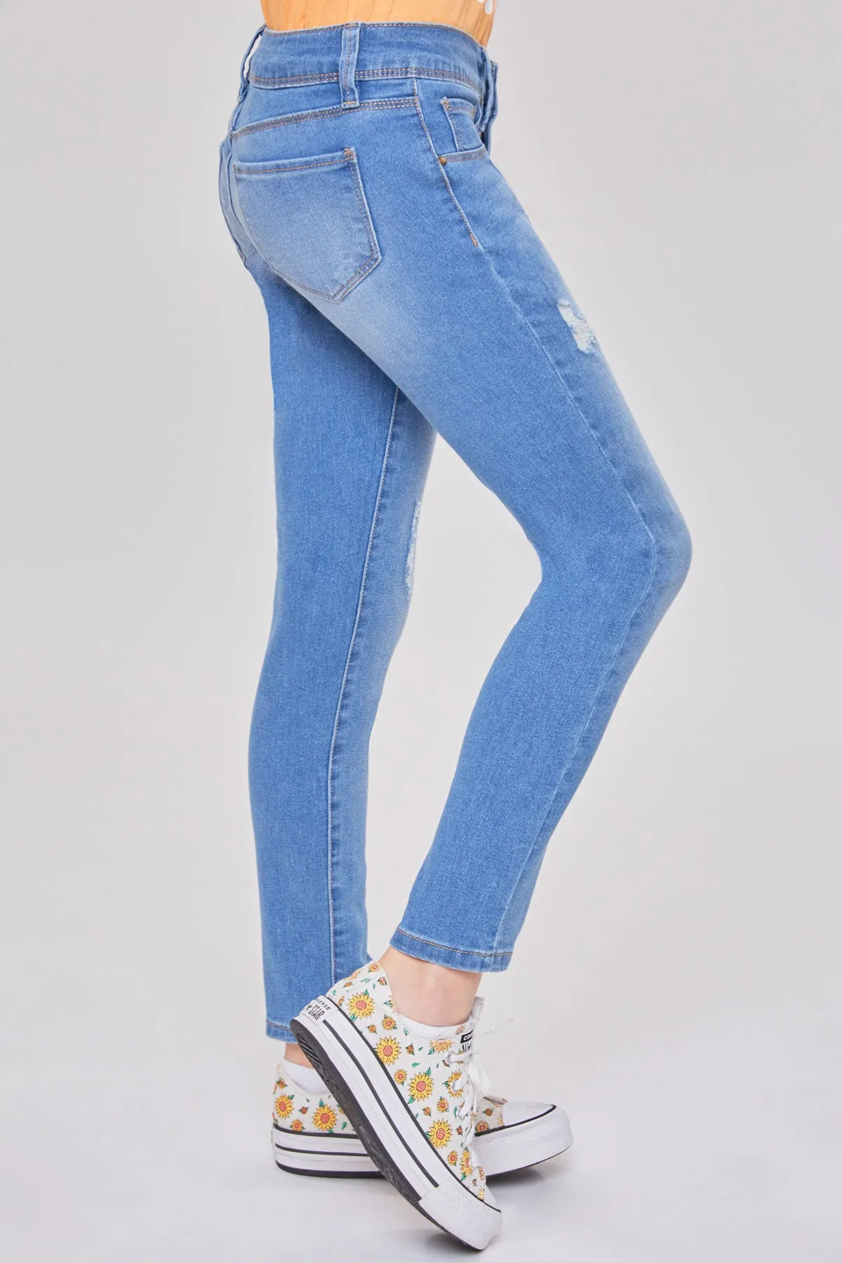 Girls Essential Skinny Jeans With Faux Front Pockets