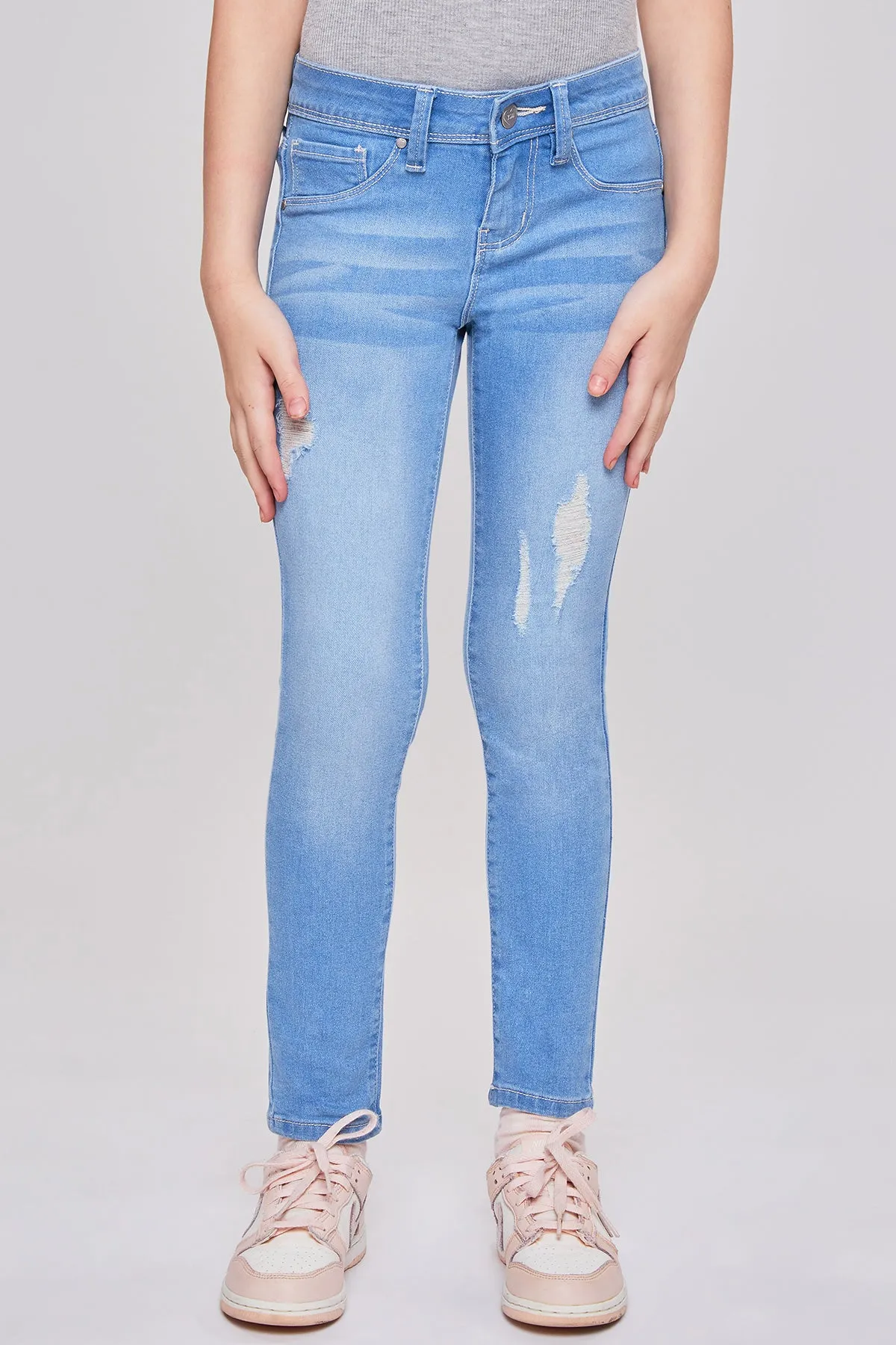 Girls Essential Skinny Jeans With Faux Front Pockets