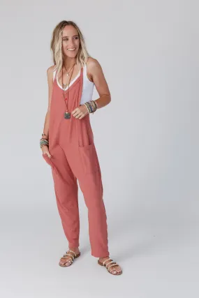 Hot Shot Harem Jumpsuit - Rust