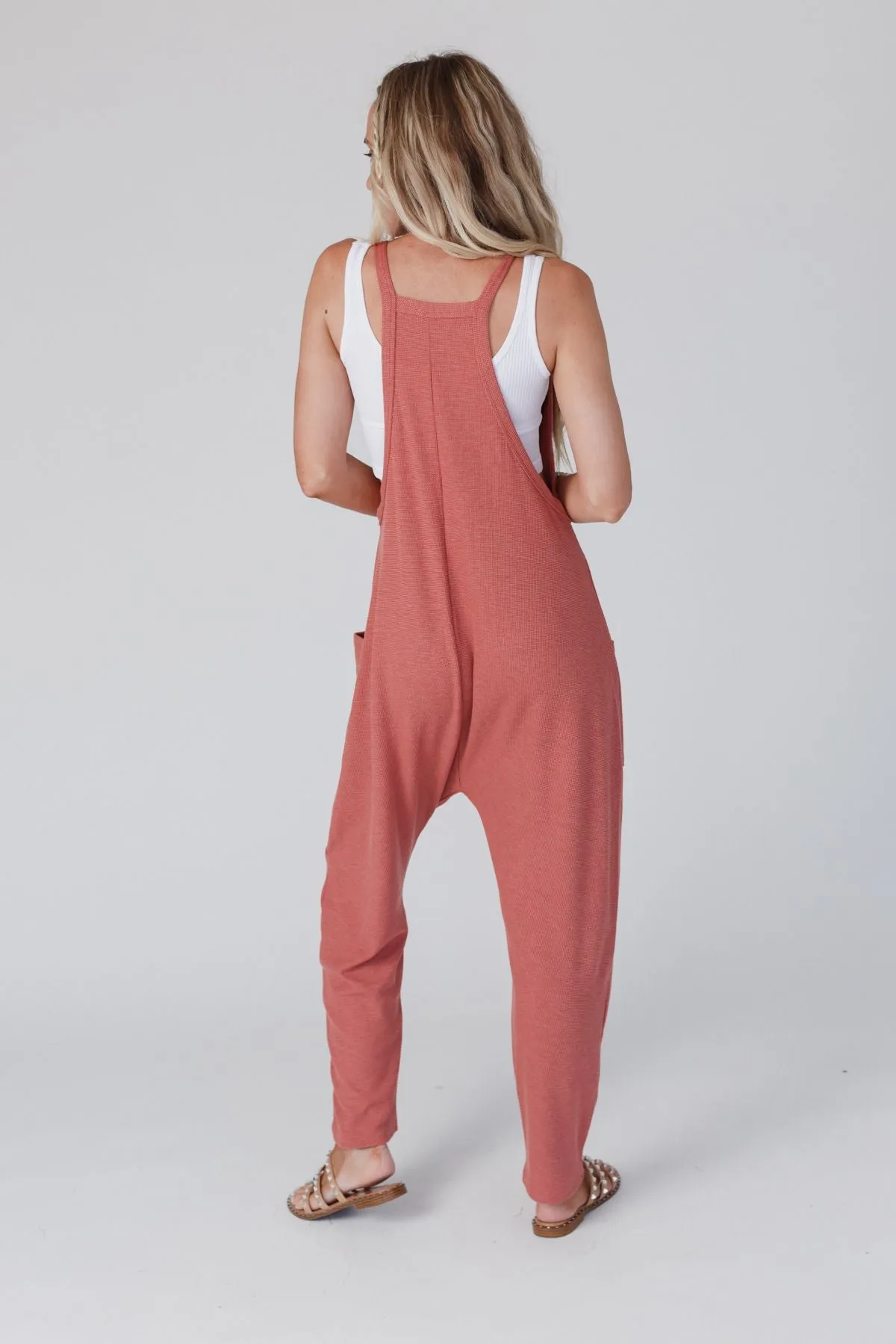 Hot Shot Harem Jumpsuit - Rust