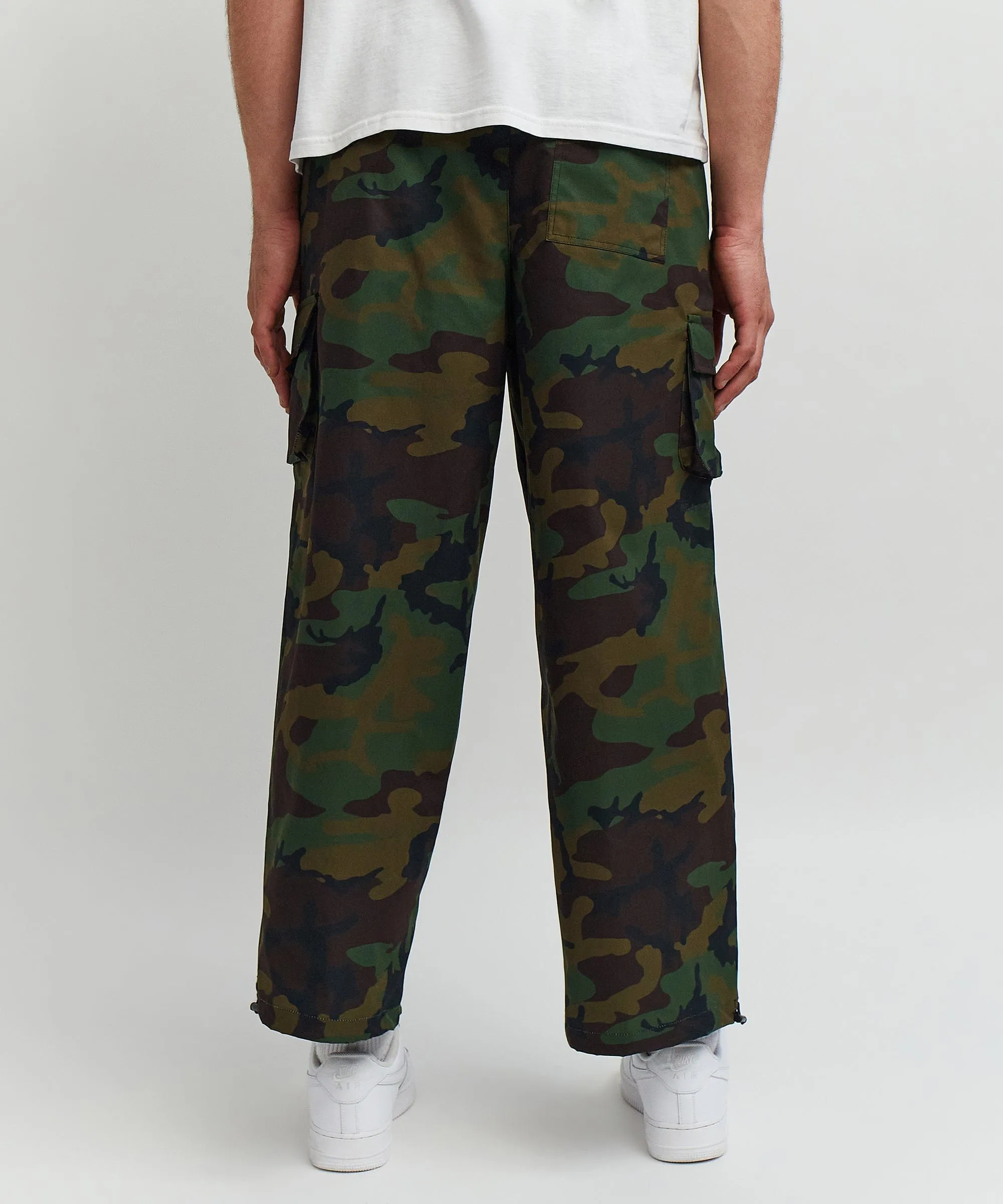 Infantry Parachute Wide Leg Nylon Pants - Camo