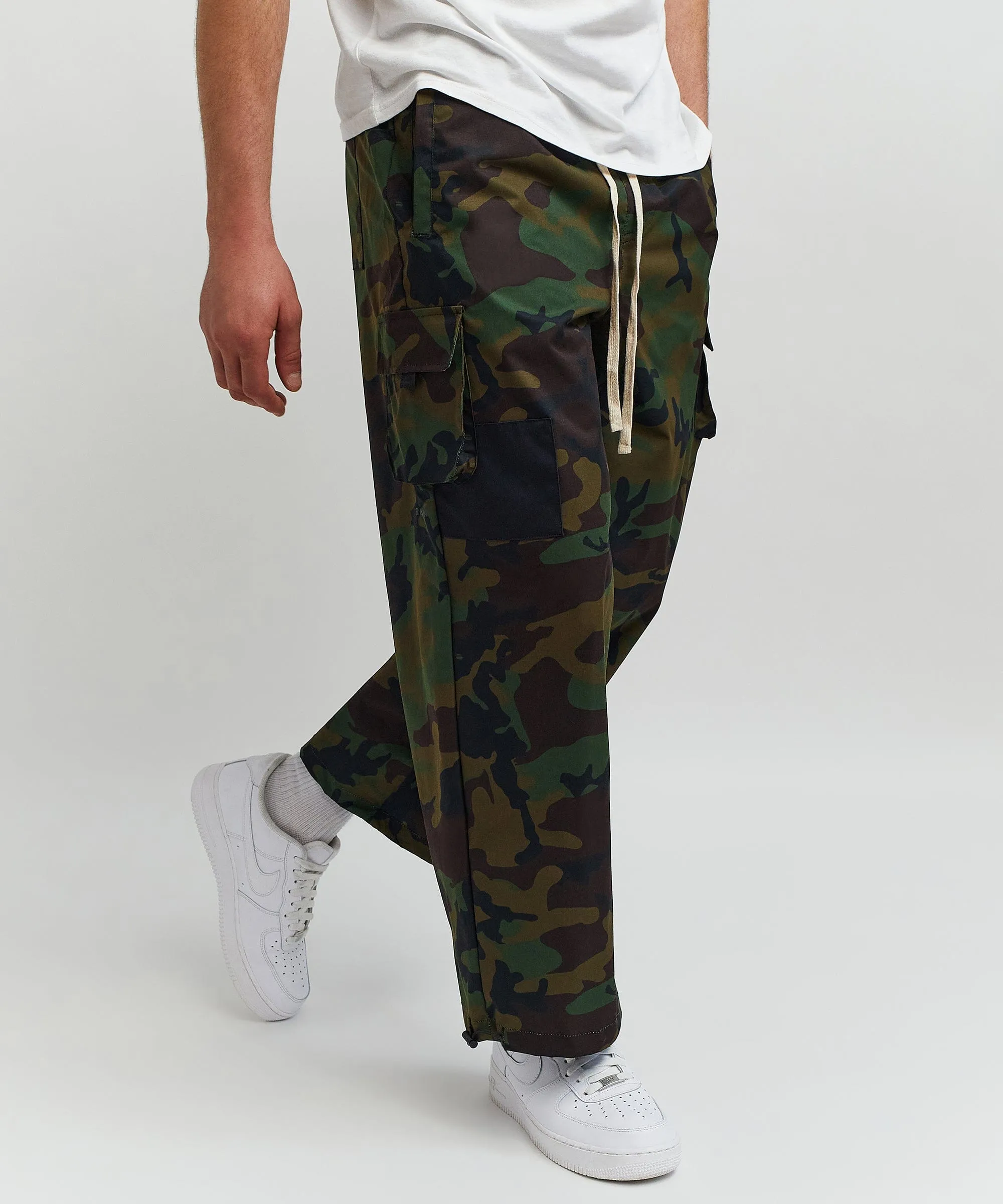 Infantry Parachute Wide Leg Nylon Pants - Camo