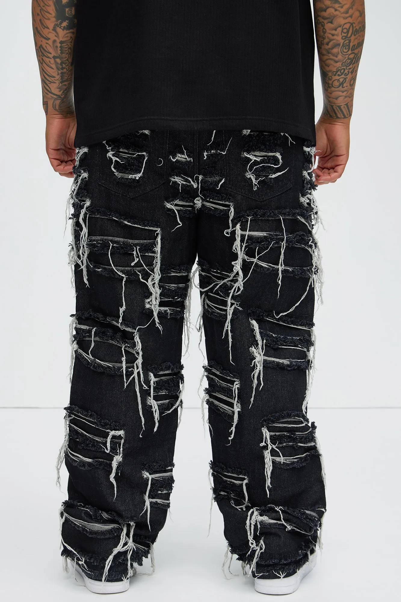 Jackson Frayed Dean Straight Jeans - Black