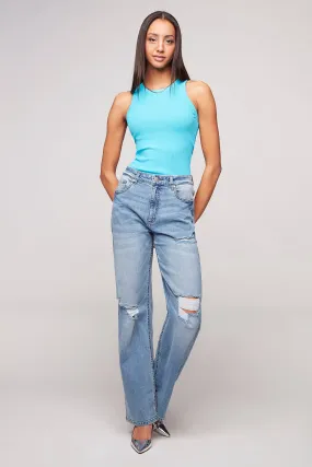 JANIS - Wide Leg Jean - Medium Blue