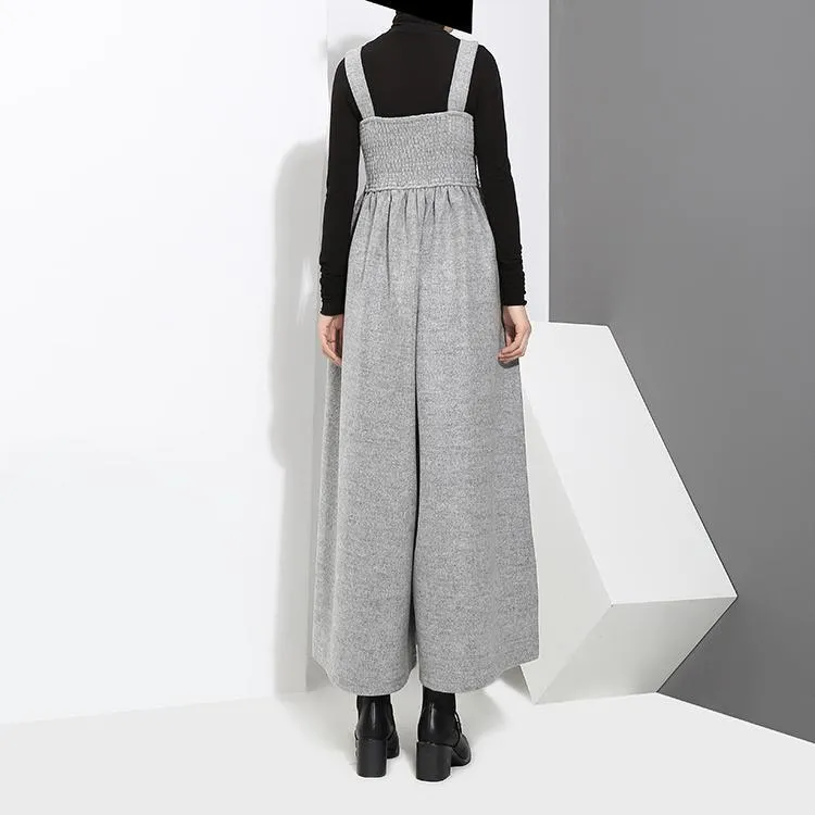 Jucee Wide Leg Overalls - Gray