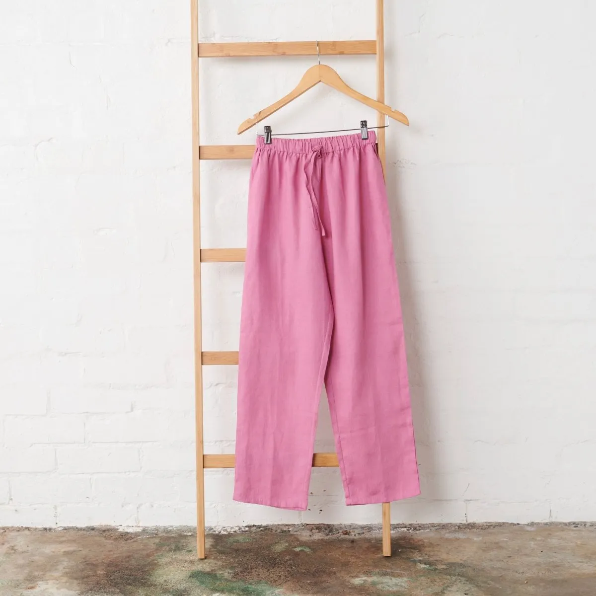 Linen Pyjama Pant - Fuchsia