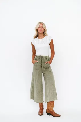 Lisa Wide Leg Pants in Olive