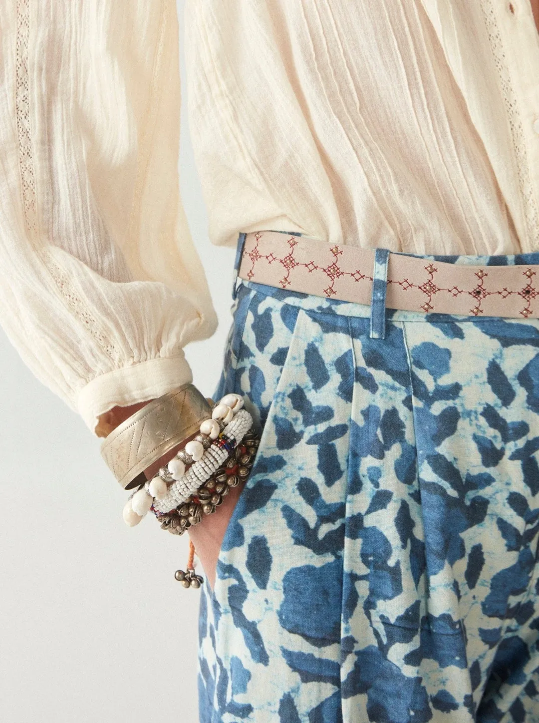 Maison Hotel Blue Poppy Cotton Indira Pant - ByAdushka