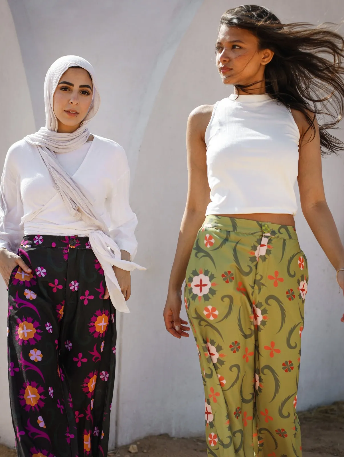 Marrakesh Inspired Green Crepe Pants