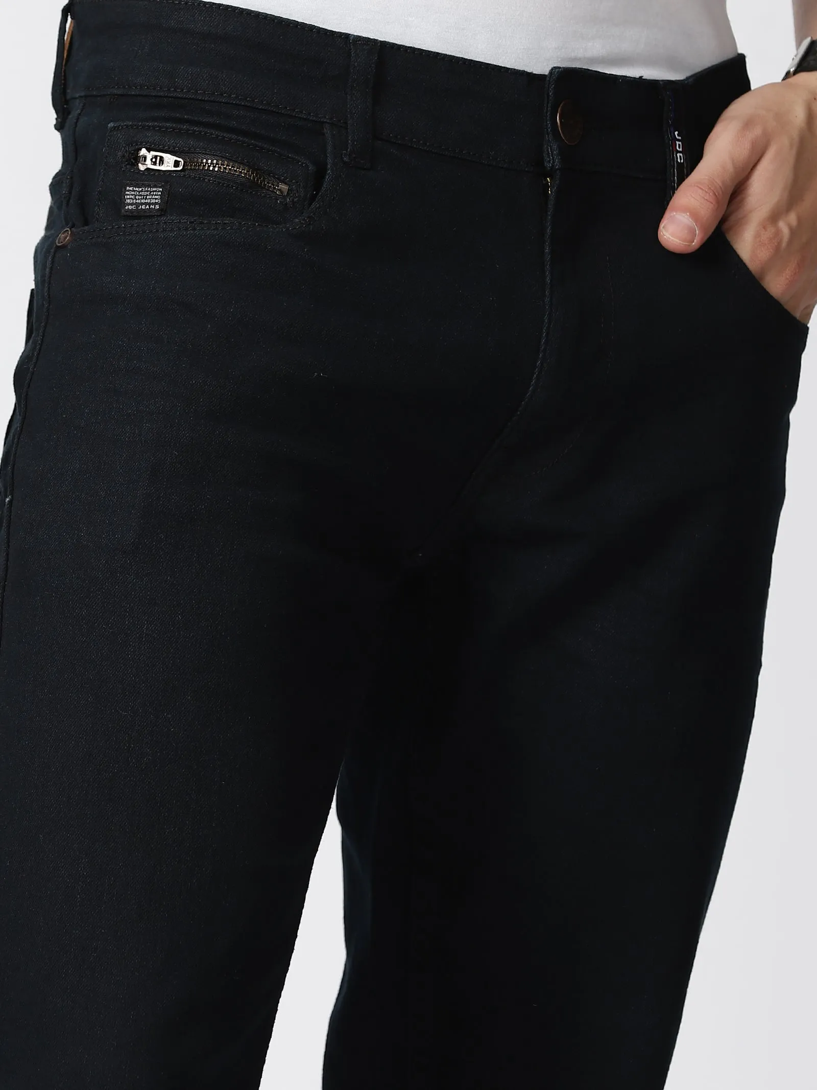 MEN'S DARK BLUE SOLID JASON FIT JEANS