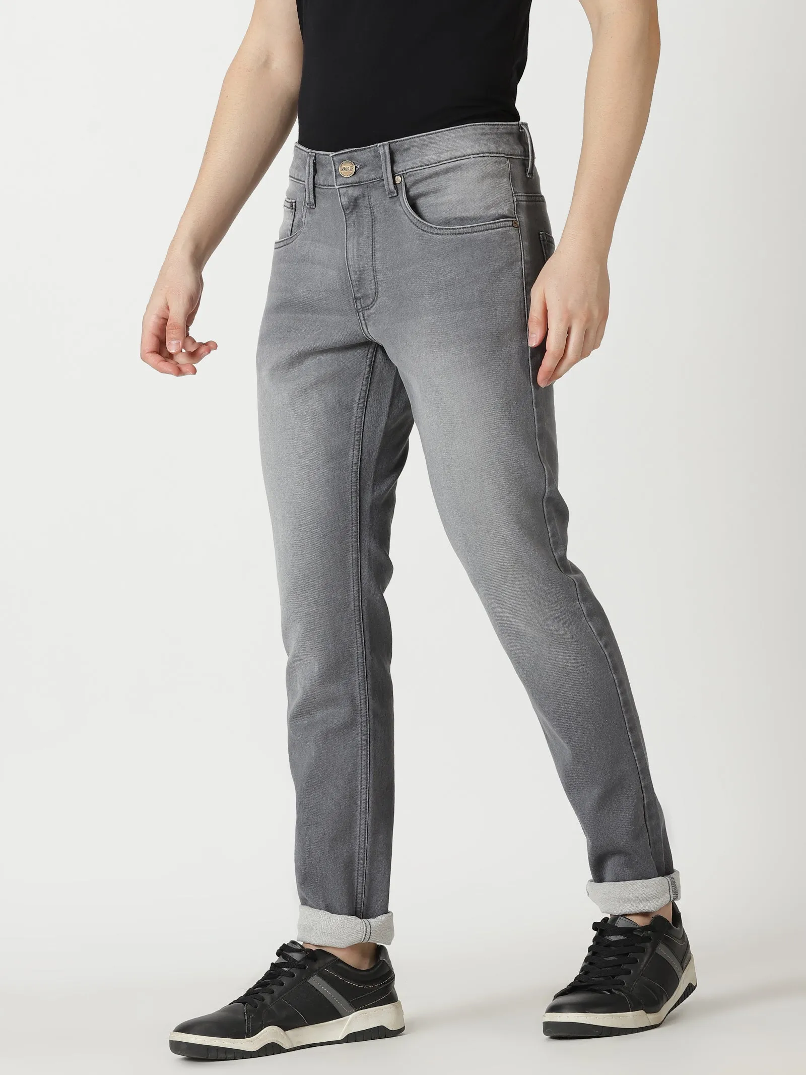 MEN'S  GREY SOLID JASON FIT JEANS