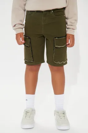 Mini Murphy Relaxed Denim Cargo Shorts - Olive