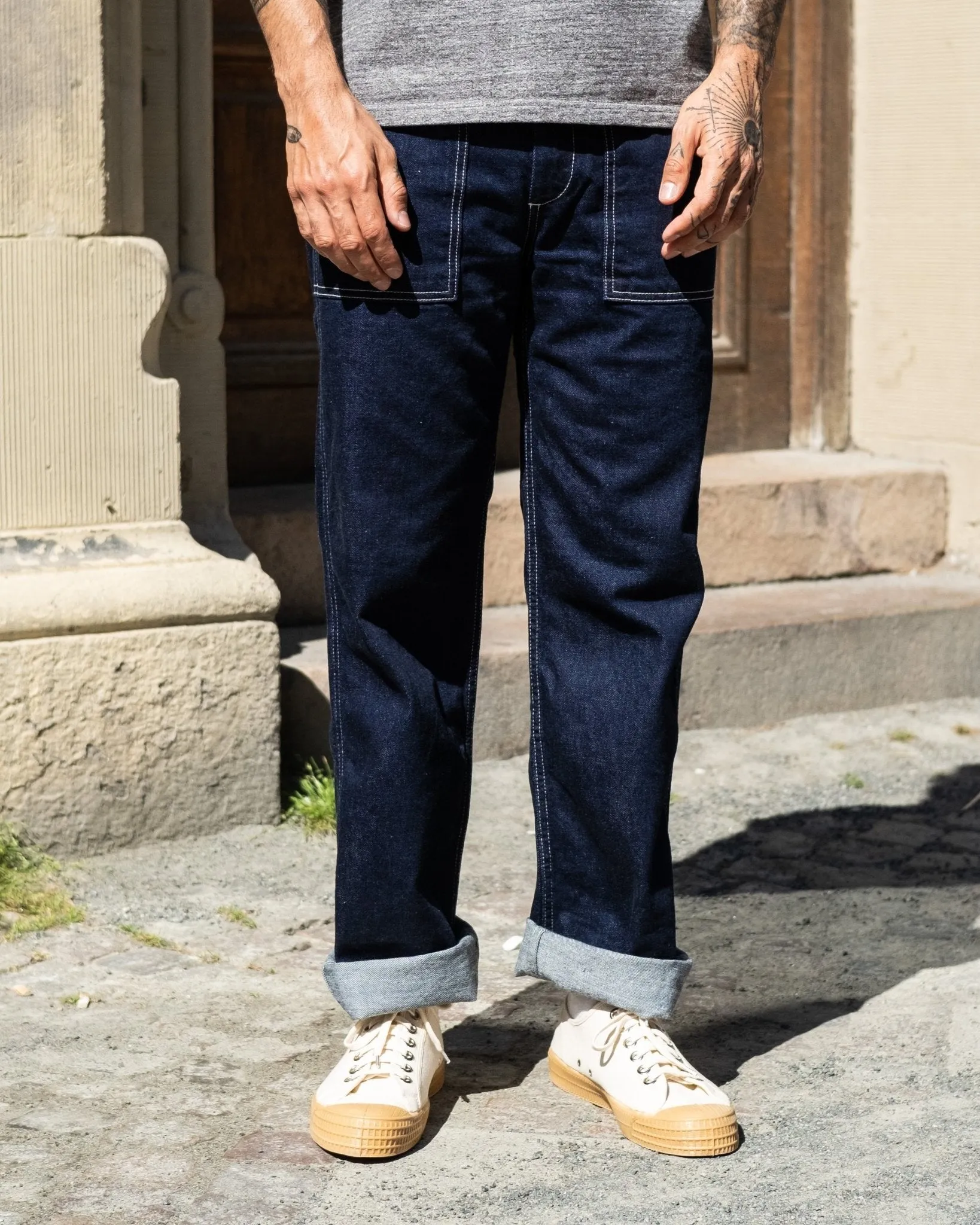 Modern Military Denim Baker Pants