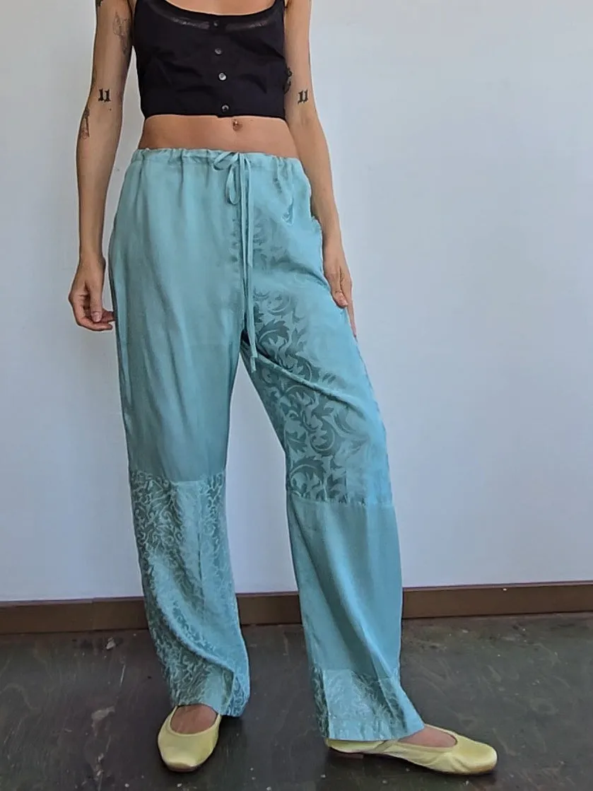 Ocean Silk Patchwork Pants (M)