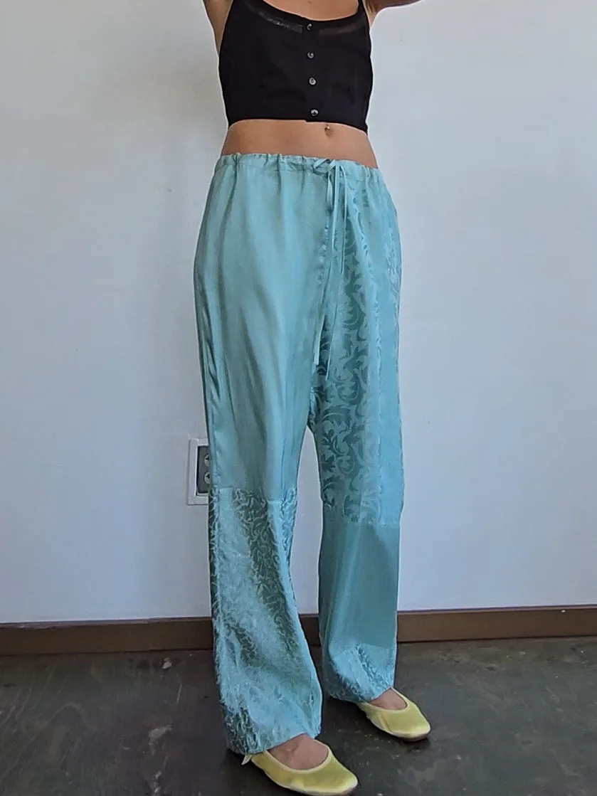 Ocean Silk Patchwork Pants (M)