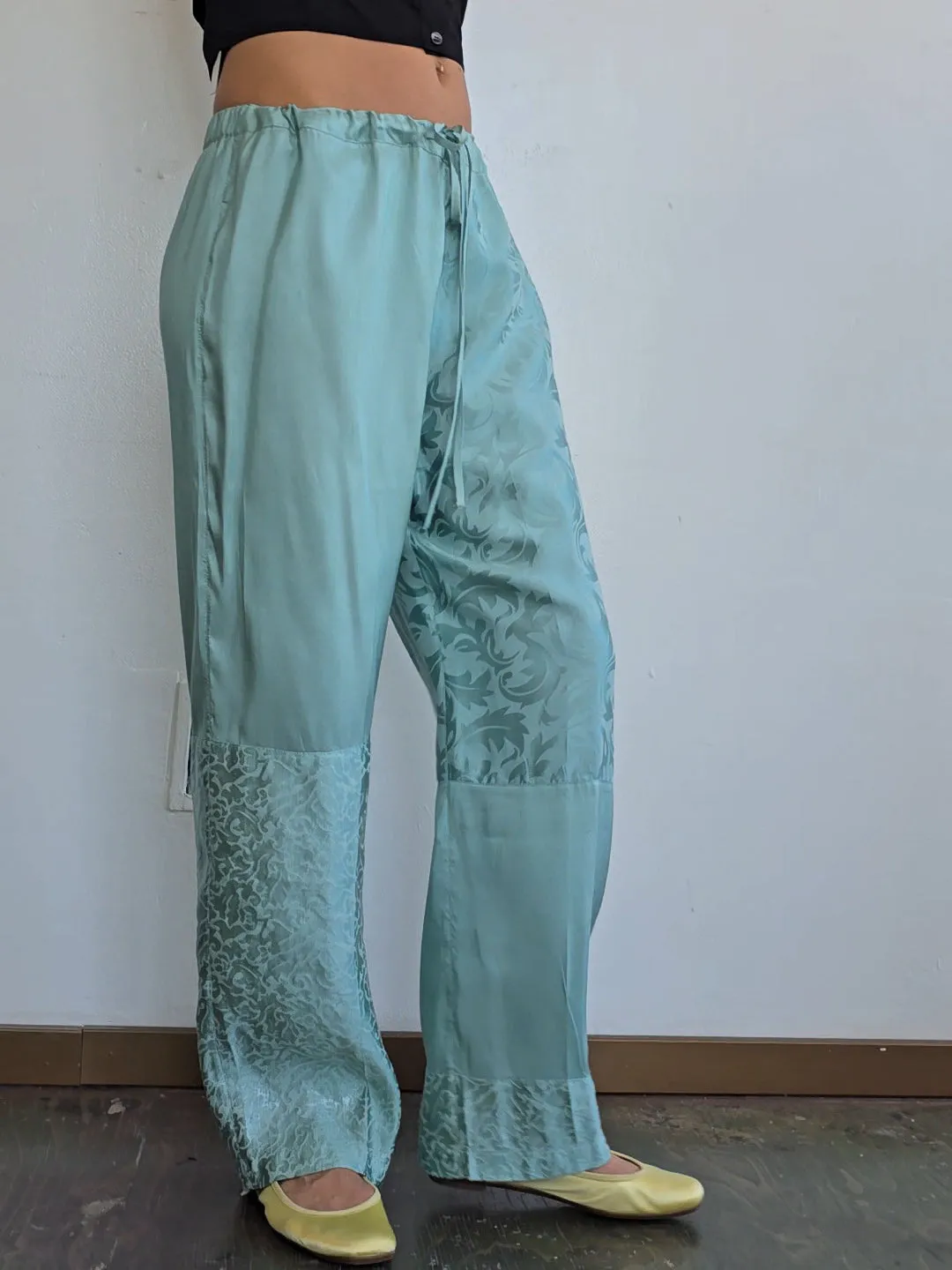 Ocean Silk Patchwork Pants (M)