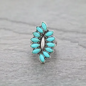 Ova western turquoise ring