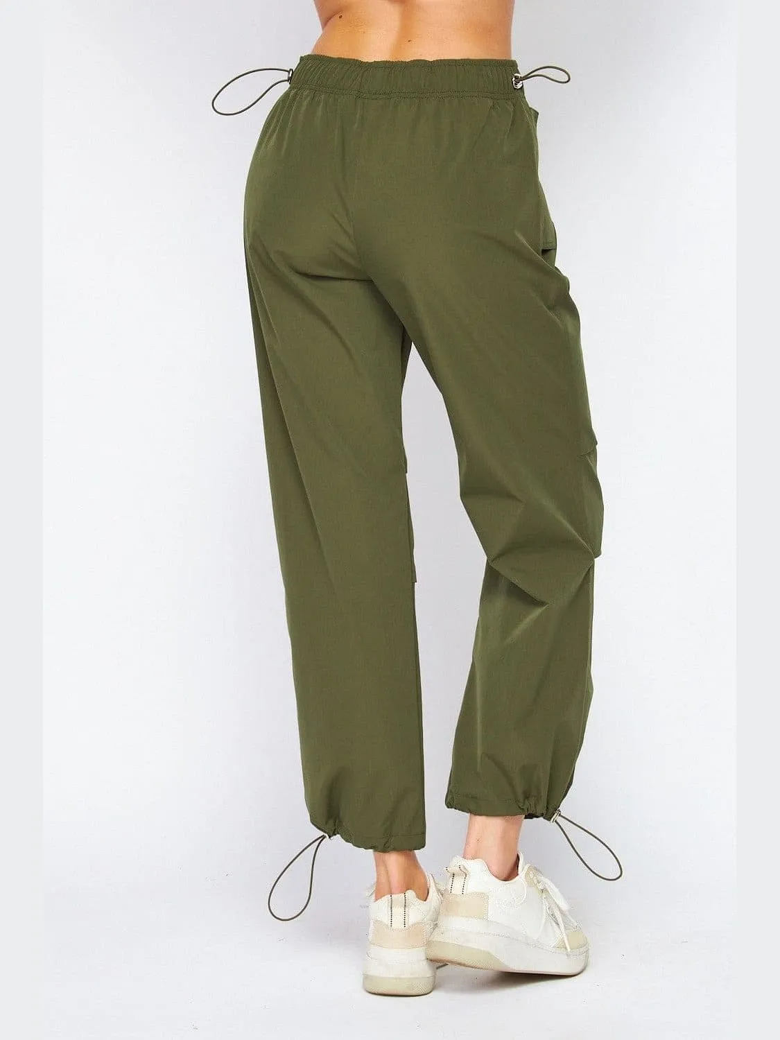 Parachute Cargo Toggle Waist Sweatpants w/ Pocket