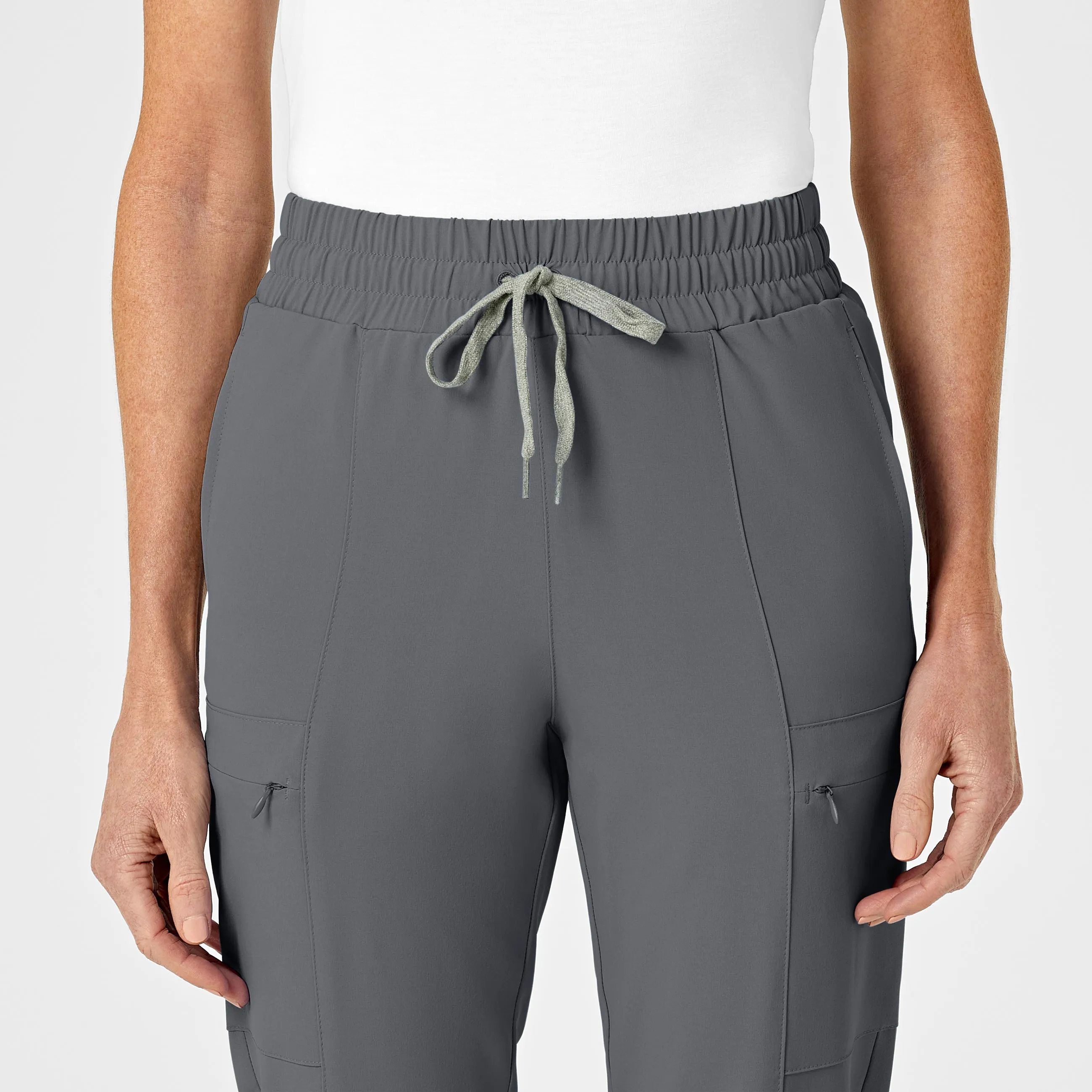 RENEW Women's High Waist Slim Leg Scrub Pant - Pewter