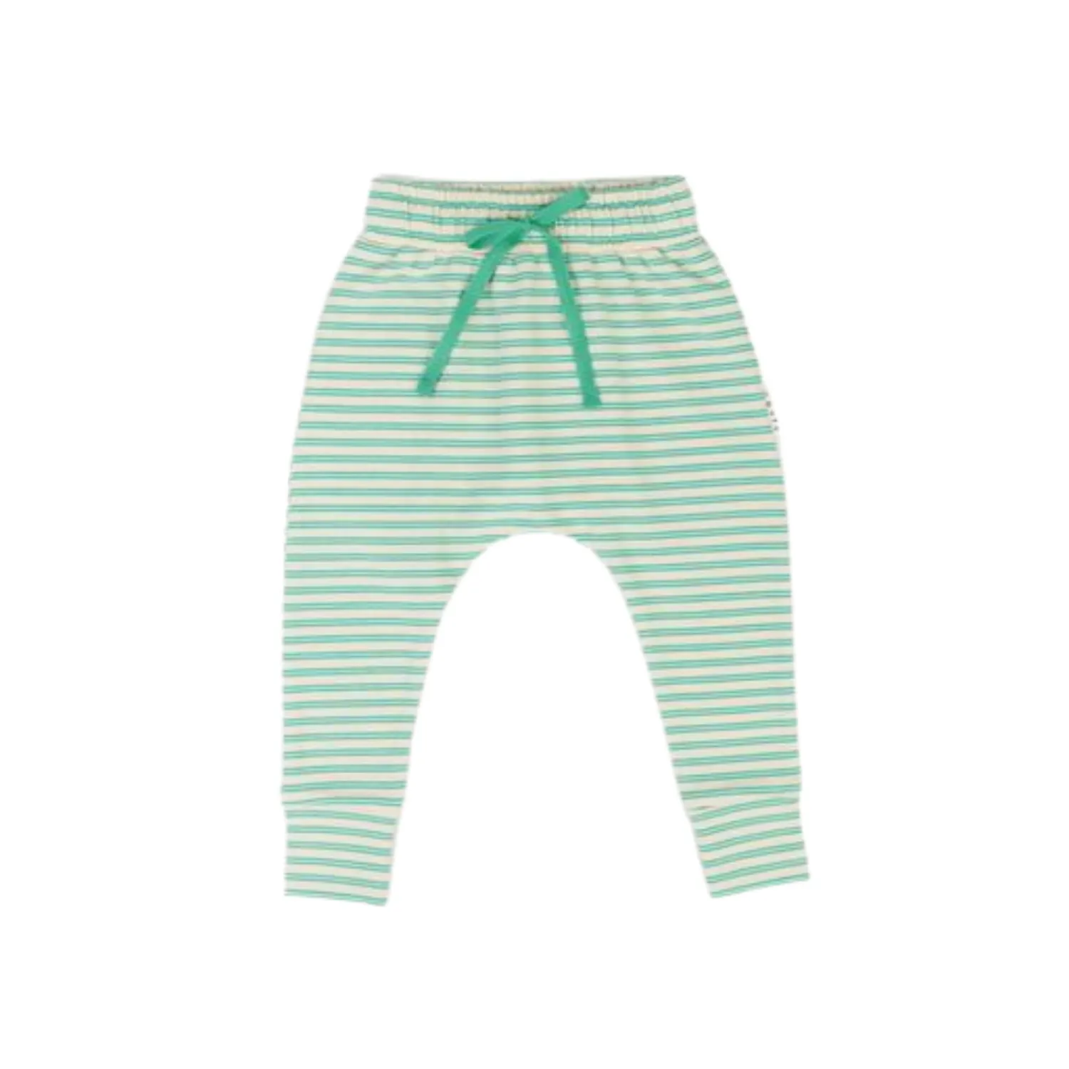 Rib Slim Fit Harem Trackies, Turquoise Stripe