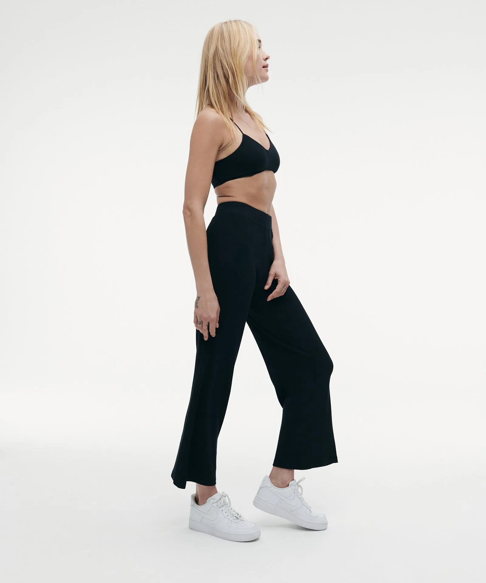 Ribbed Lightweight Wide Leg Pants