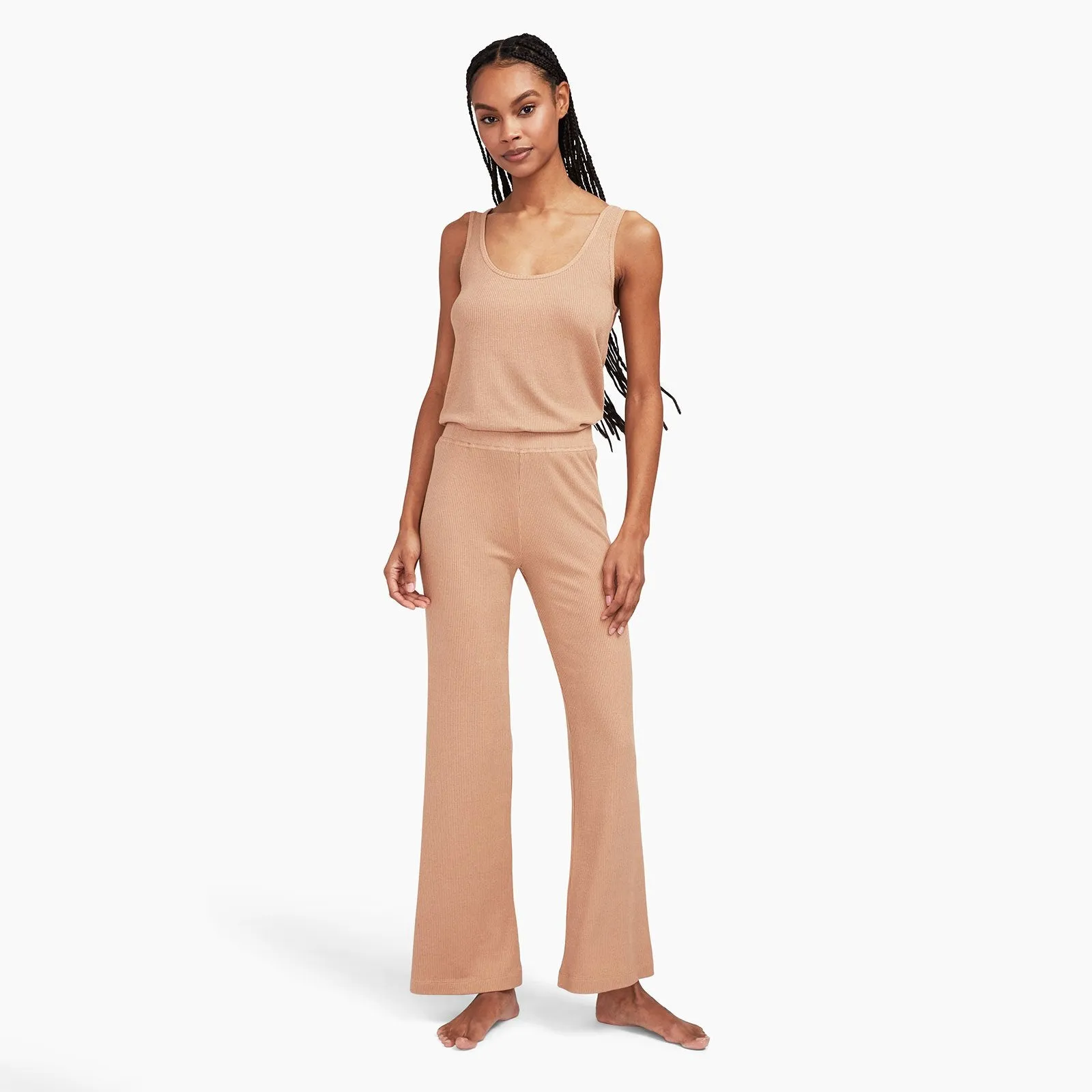 Ribbed Lightweight Wide Leg Pants