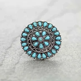 Round western Turquoise RING