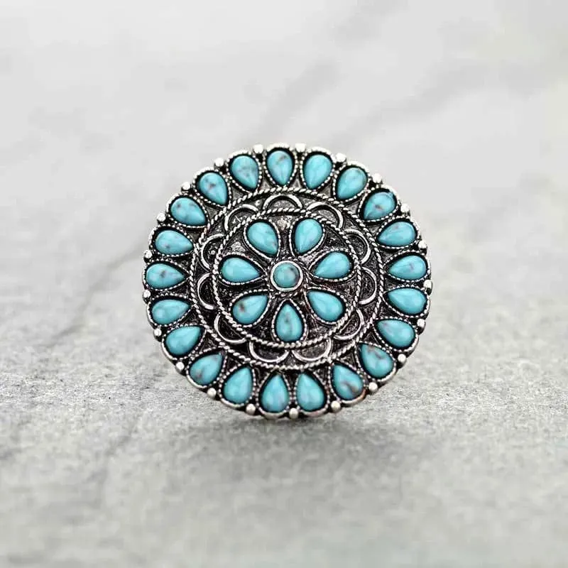 Round western Turquoise RING