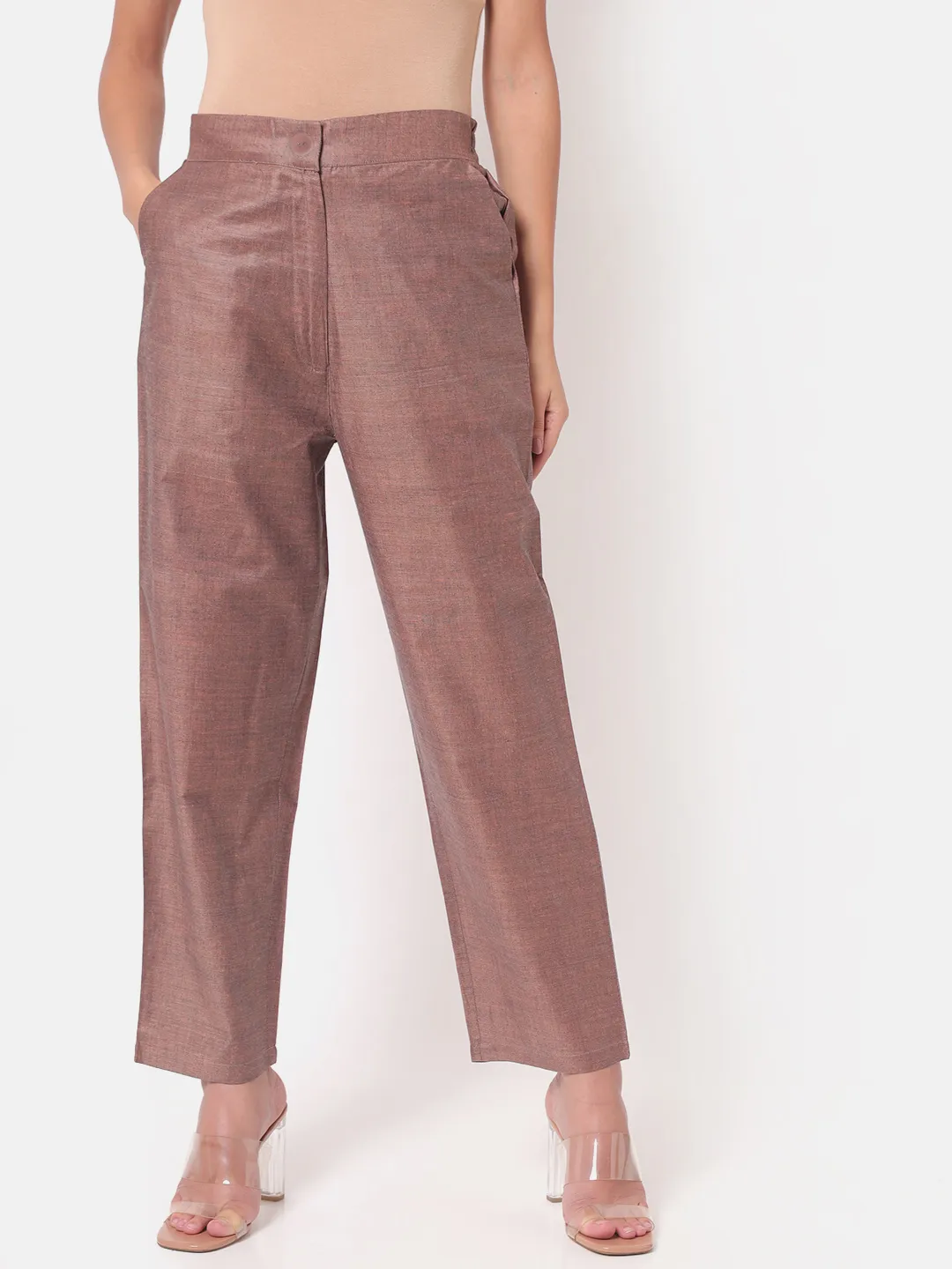 Sayoni Brown Straight Pants