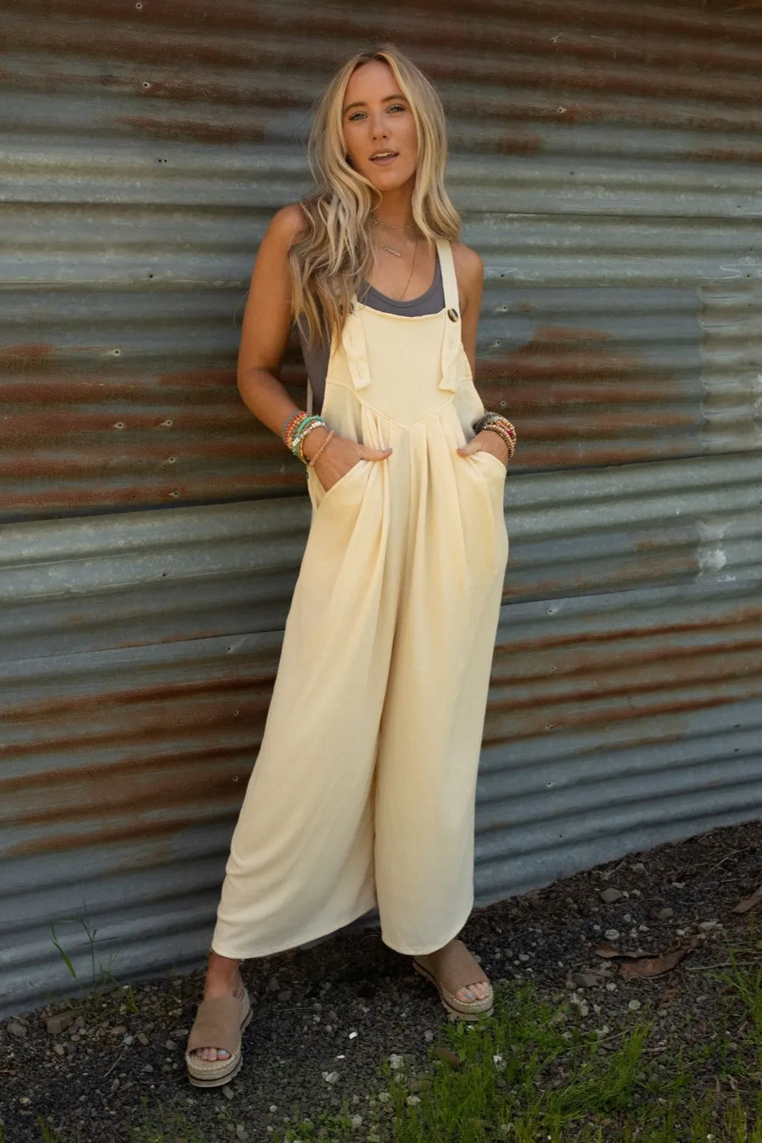 Serenity Wide Leg Jumpsuit - Cream