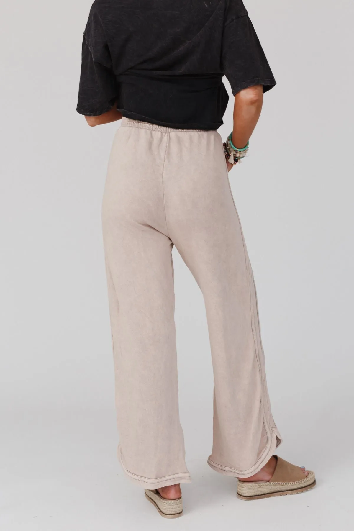 So Comfy Wide Leg Pant Full Length - Taupe