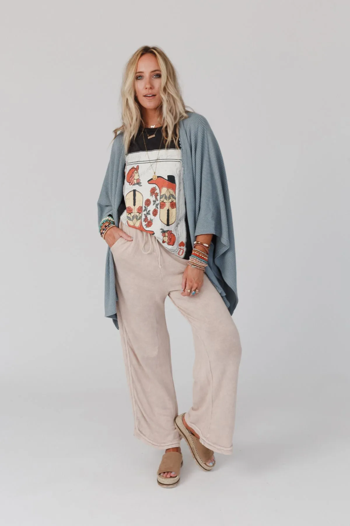 So Comfy Wide Leg Pant Full Length - Taupe