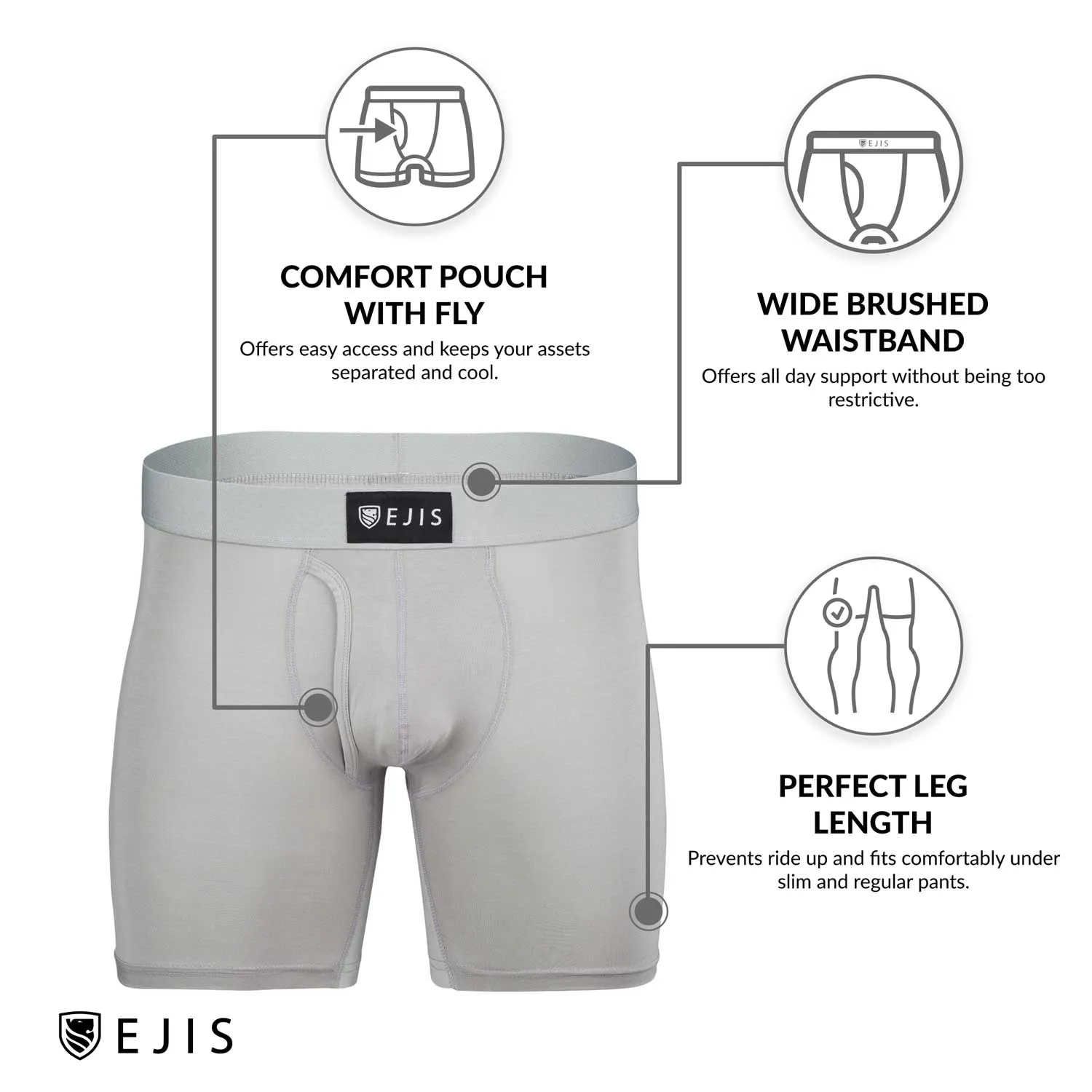 Sweat Proof Men's Boxer Briefs with Fly - Green 6-Pack