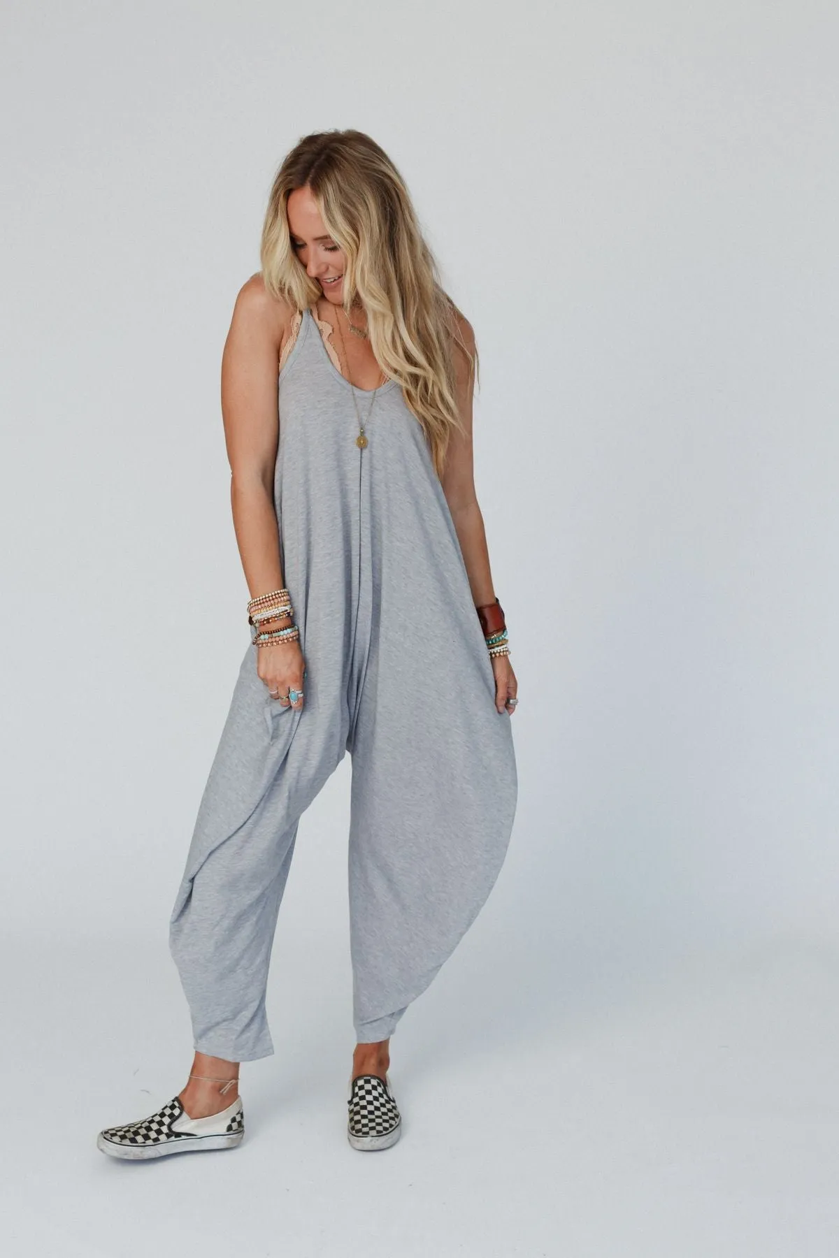 The Perfect Harem Jumpsuit - Heather Gray