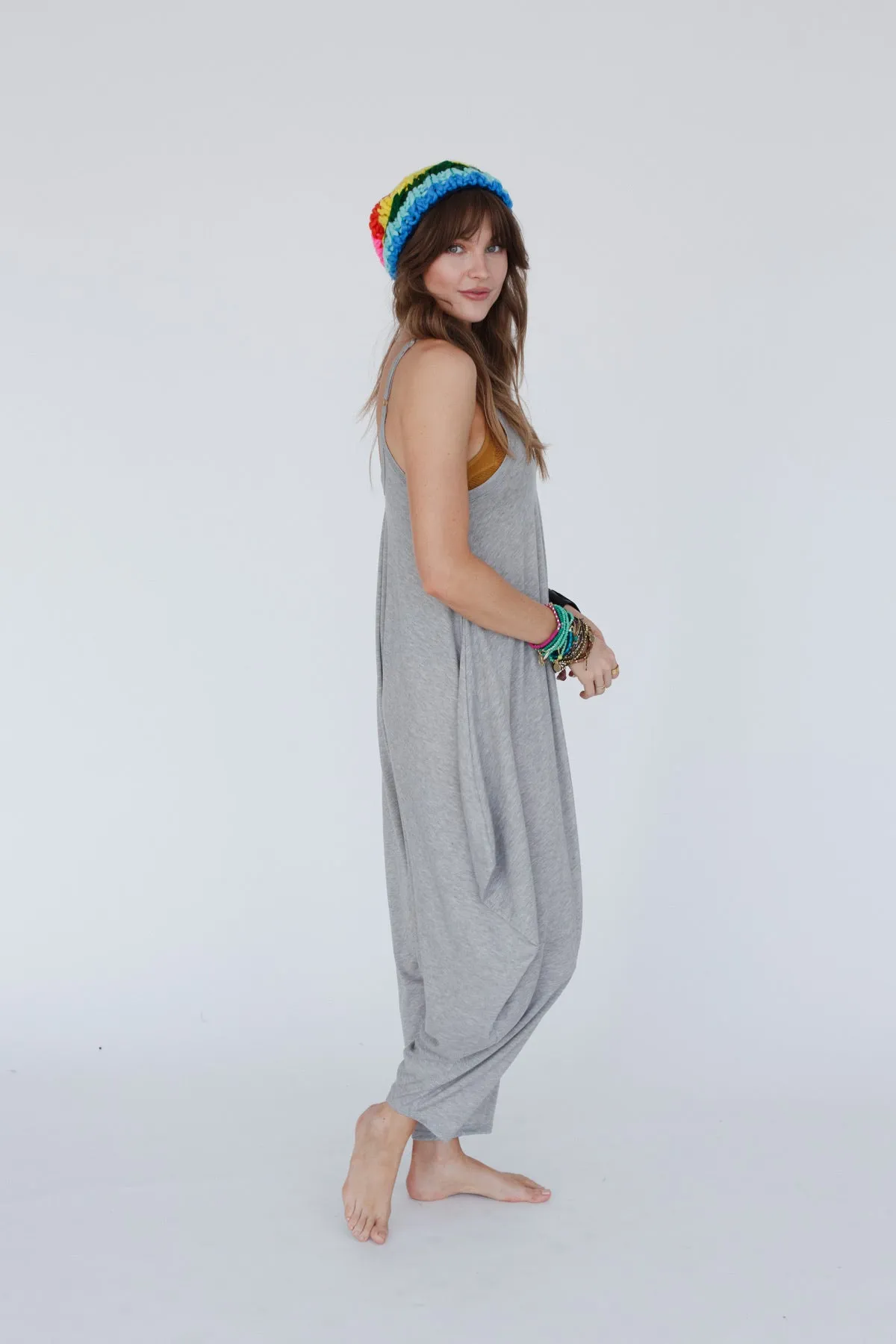 The Perfect Harem Jumpsuit - Heather Gray