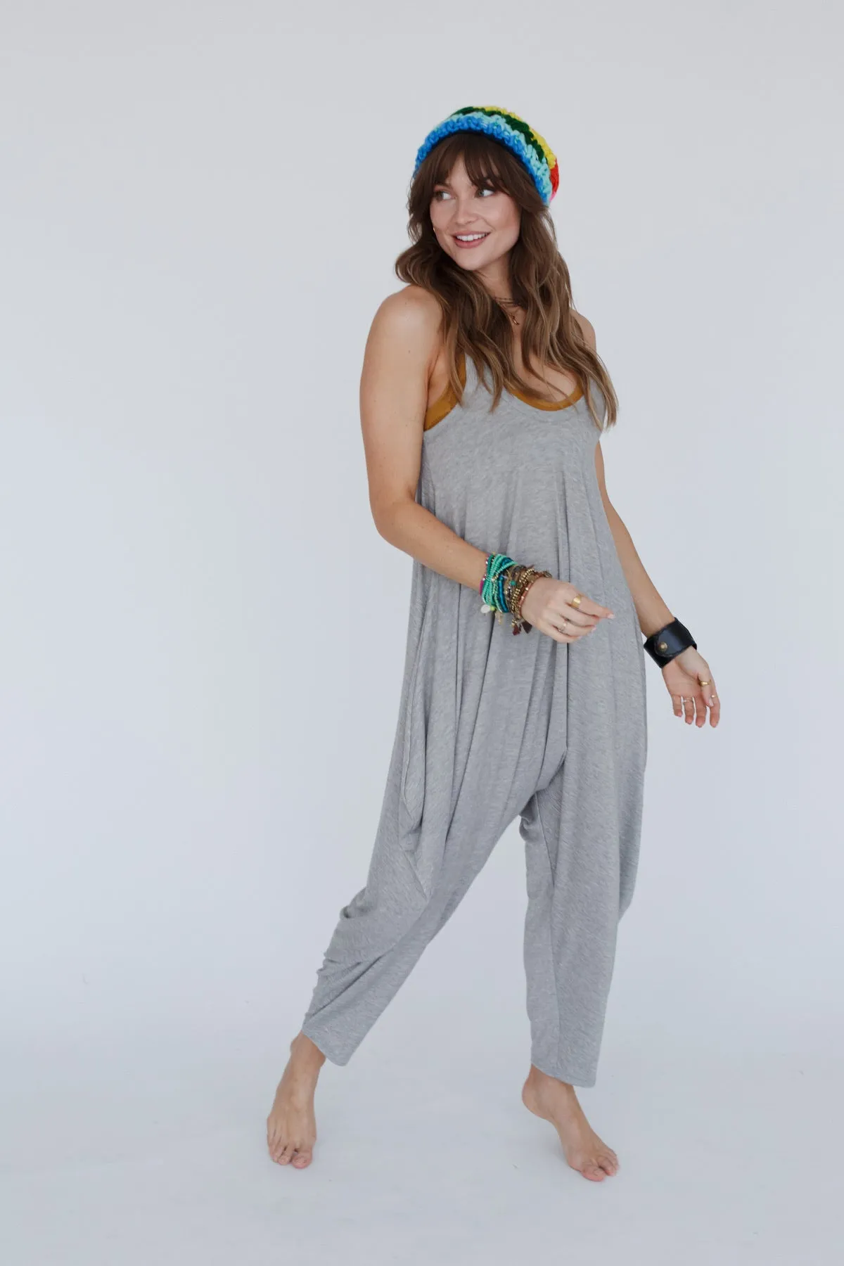 The Perfect Harem Jumpsuit - Heather Gray