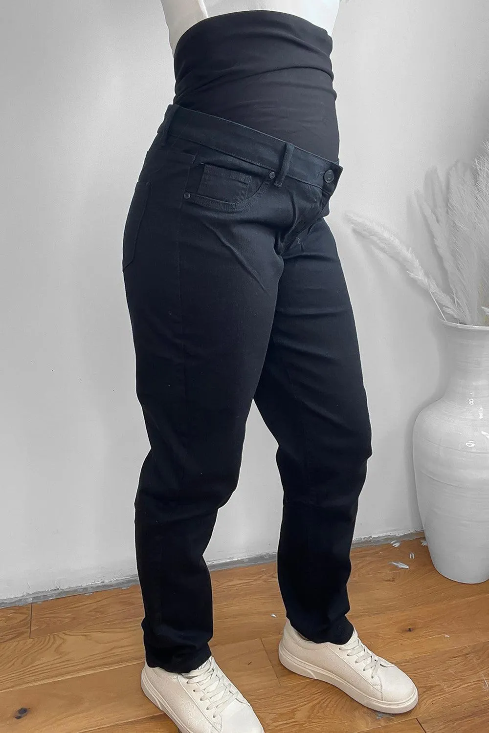 Thick Cotton Blend Bump Support Maternity Jeans