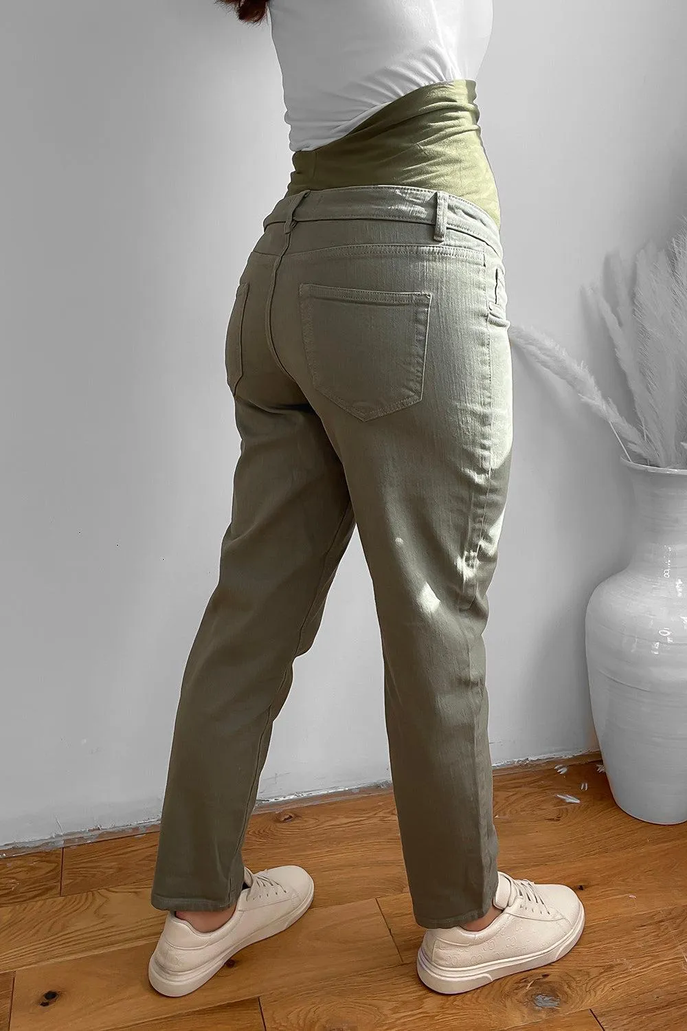 Thick Cotton Blend Bump Support Maternity Jeans