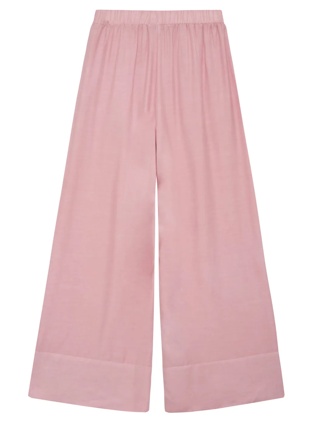 Viscose Satin Wide Leg Pant in Ballet